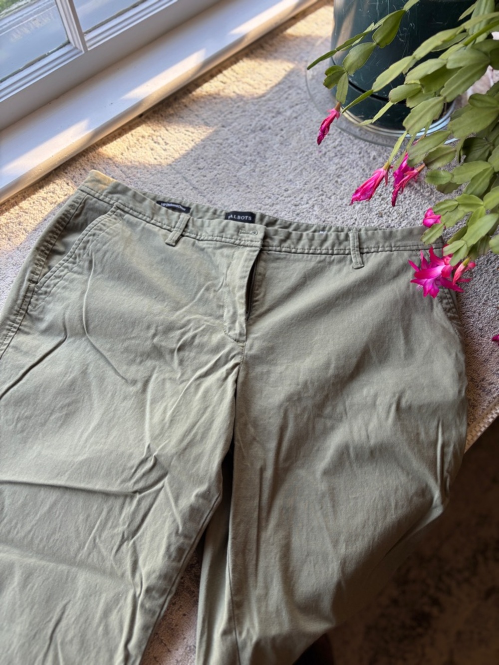 Talbots Women’s Olive Green Relaxed Chino Pants NWOT